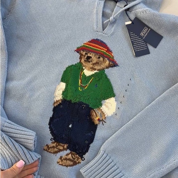 Blue Hoodie with Bear Design Ralph Lauren - Picture 2 of 6